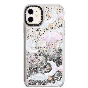 Casetify Candy Clouds Silver Glitter Liquid Case